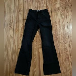 Black Denim Flare Legged Jeans